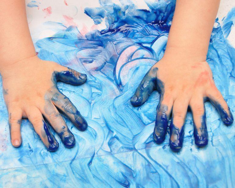 Shaving cream sensory bin